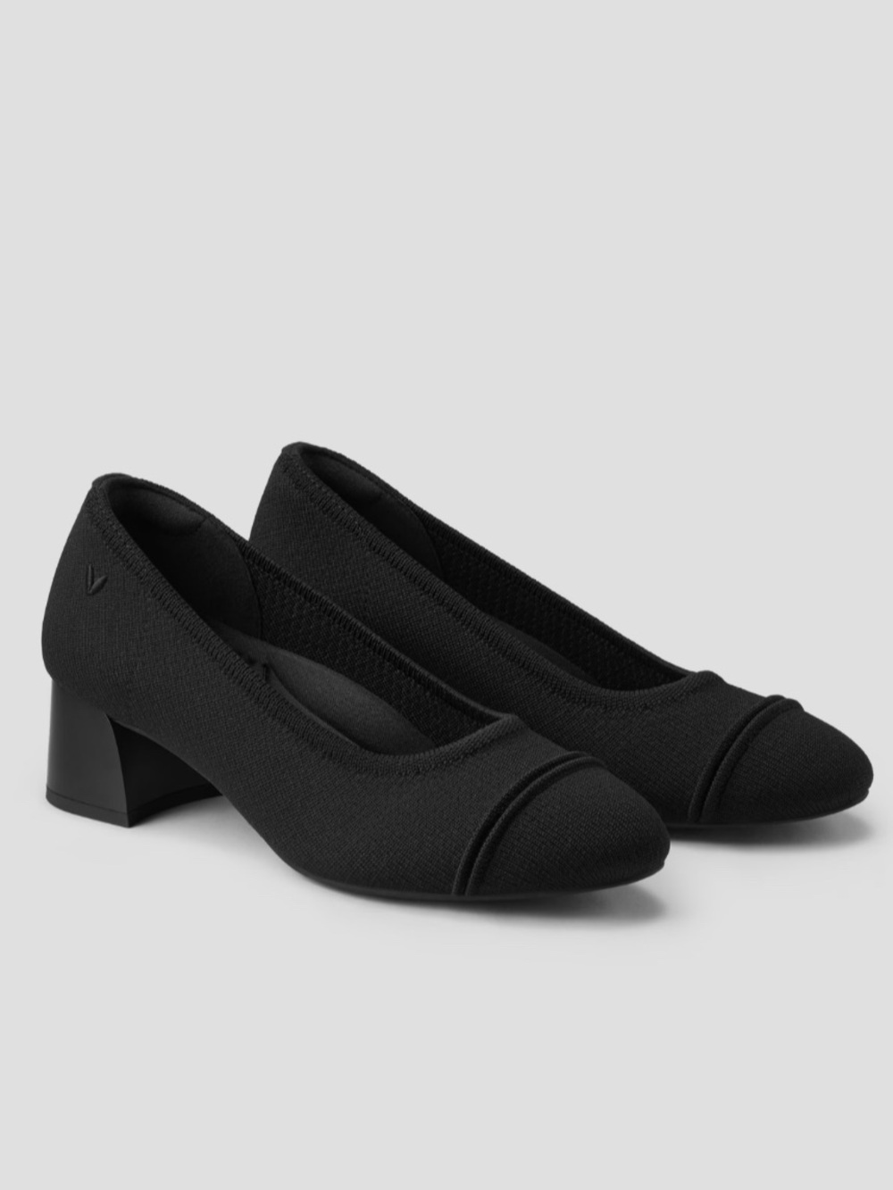 Vivaia Julie Black Women's Low Block Heel Pumps - Classic Slip-On
